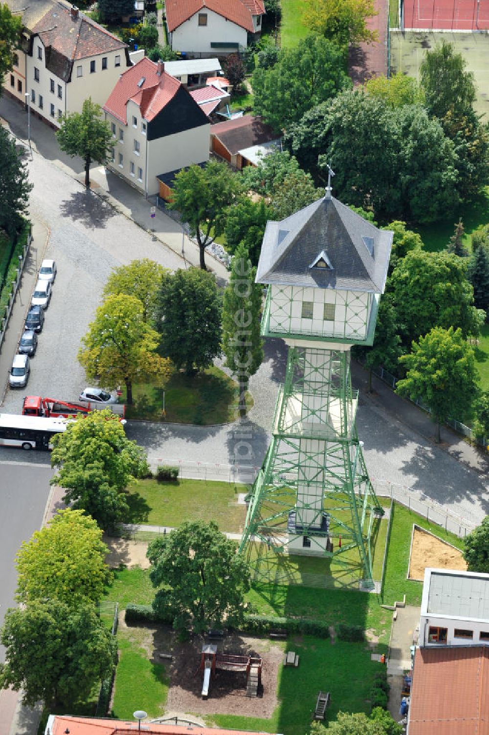 Luftbild Groitzsch - Wasserturm in Groitzsch