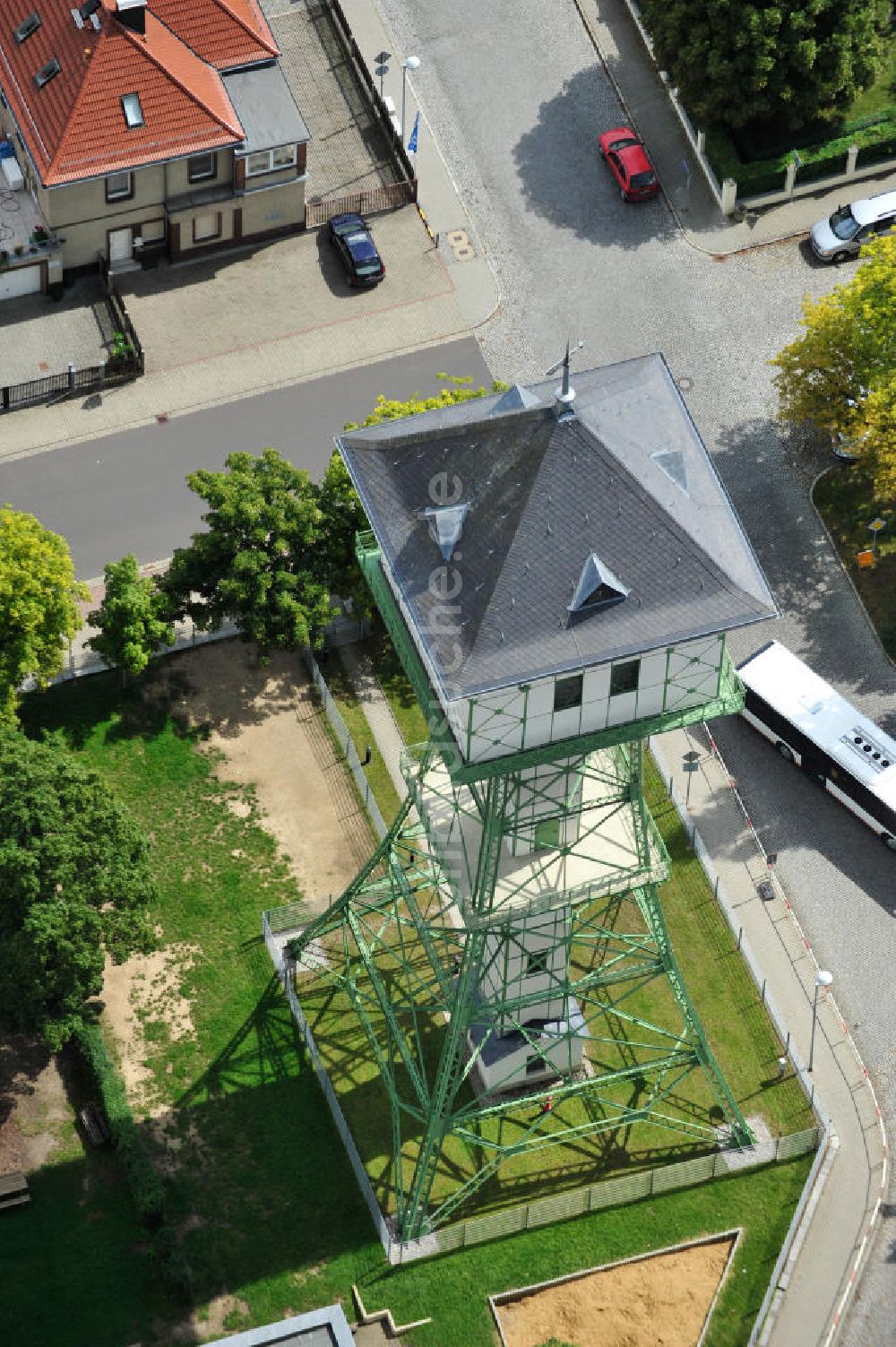 Groitzsch von oben - Wasserturm in Groitzsch