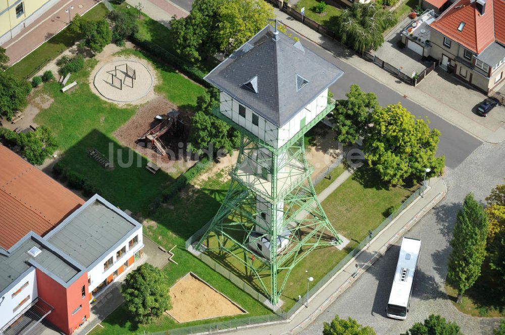 Groitzsch von oben - Wasserturm in Groitzsch