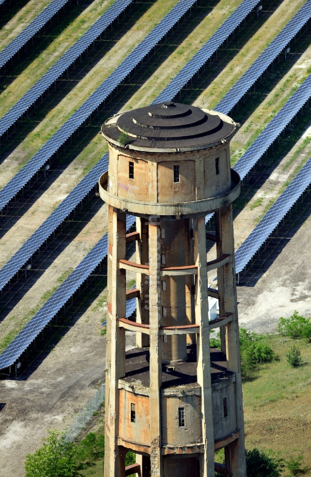 Luftaufnahme Lauta - Wasserturm Lauta im Bundesland Sachsen