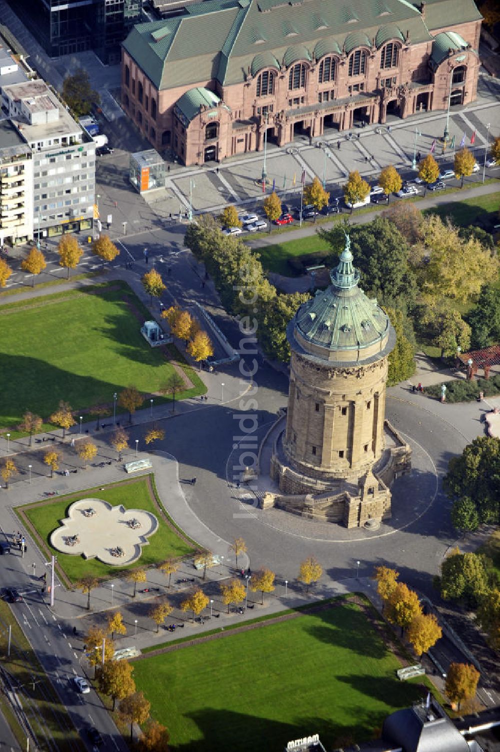 Mannheim von oben - Wasserturm Mannheim