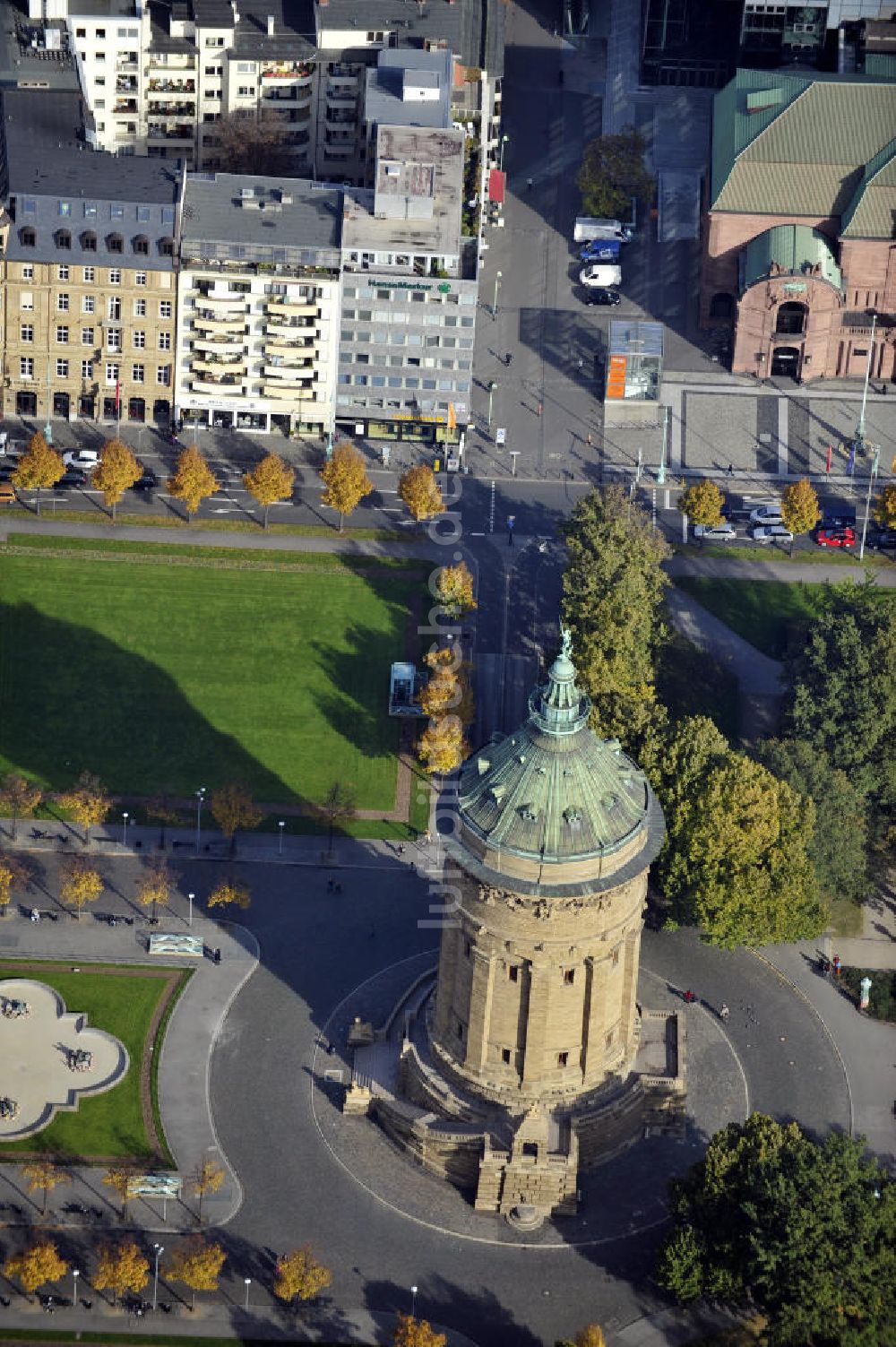 Luftaufnahme Mannheim - Wasserturm Mannheim