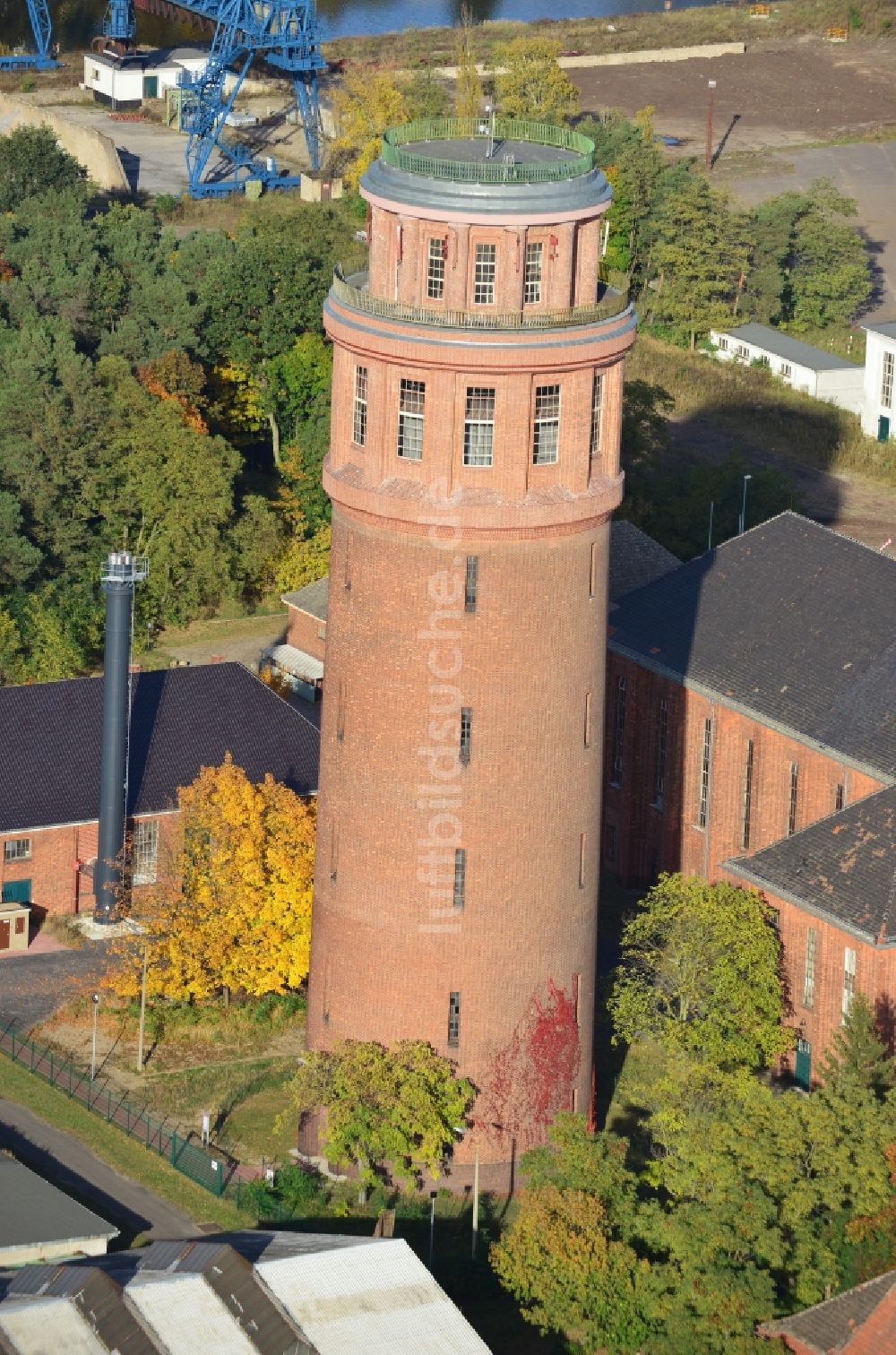 Brandenburg an der Havel von oben - Wasserturm im Ortsteil Kirchmöser der Stadt Brandenburg an der Havel im Bundesland Brandenburg