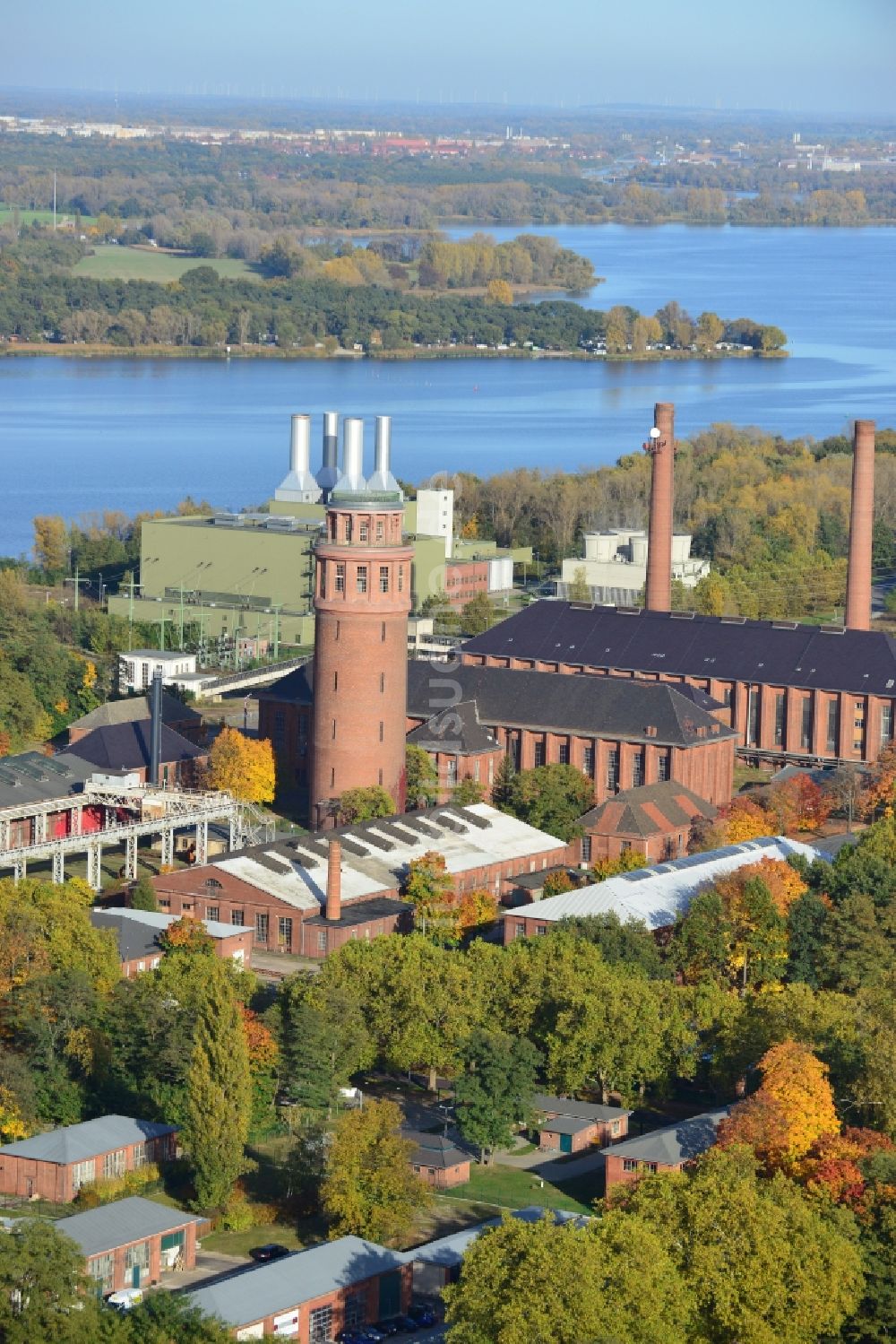 Luftaufnahme Brandenburg an der Havel - Wasserturm im Ortsteil Kirchmöser der Stadt Brandenburg an der Havel im Bundesland Brandenburg