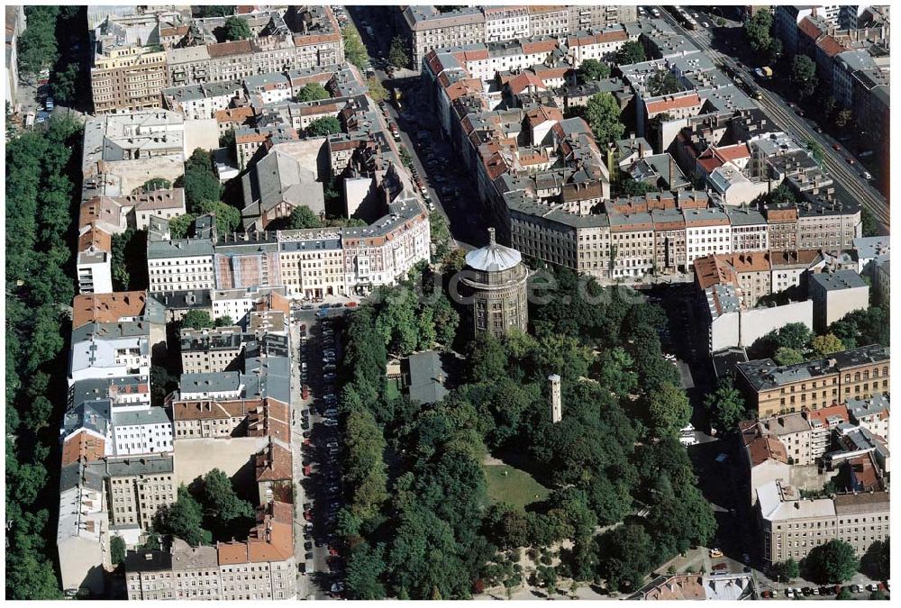 Berlin-Prenzlauer Berg von oben - Wasserturm am Prenzlauer Berg 25.09.1997