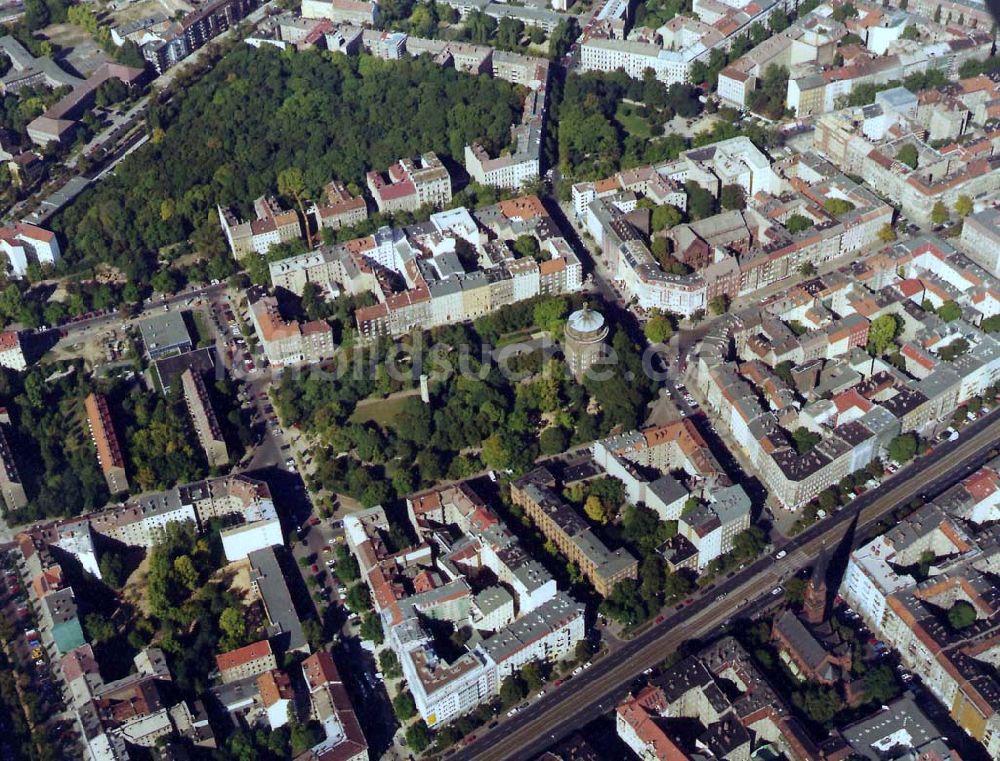 Luftaufnahme Berlin-Prenzlauer Berg - Wasserturm am Prenzlauer Berg 25.09.1997