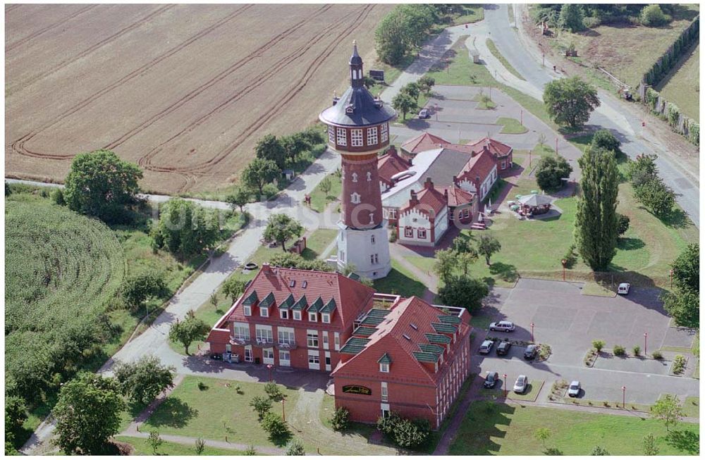 Luftbild Schwedt - Wasserturm Schwedt und Turmhotel