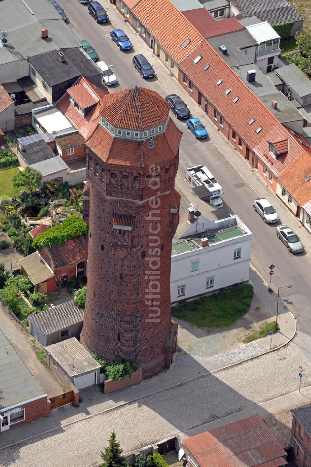 Tangermünde aus der Vogelperspektive: Wasserturm in Tangermünde