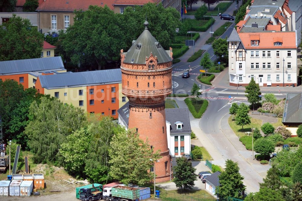 Torgau aus der Vogelperspektive: Wasserturm Torgau im Bundesland Sachsen