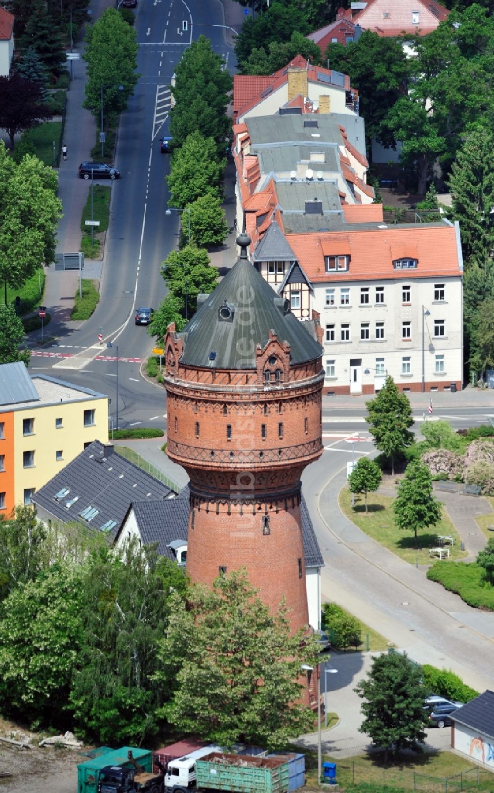 Luftaufnahme Torgau - Wasserturm Torgau im Bundesland Sachsen