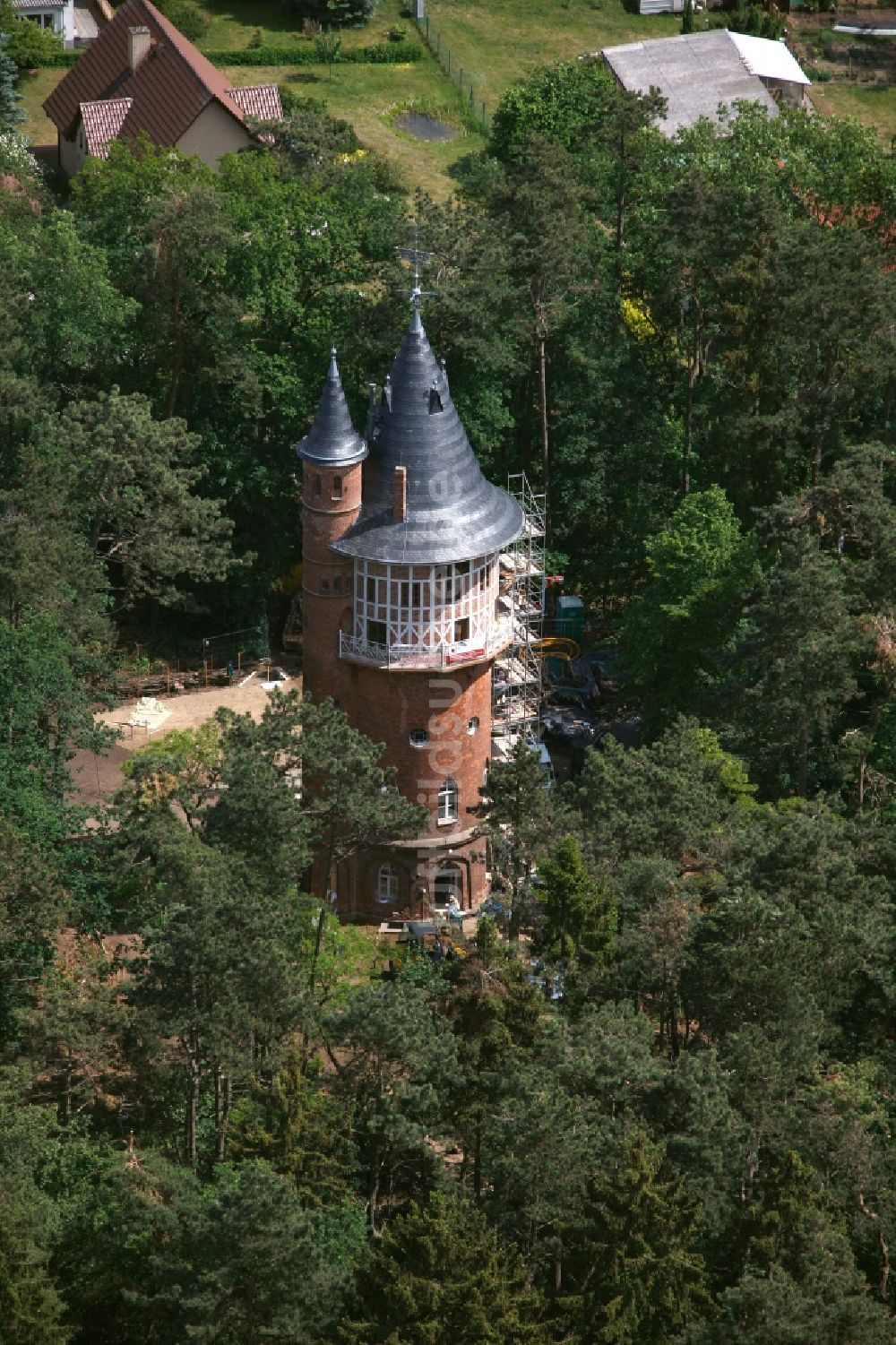 Luftbild Waren (Müritz) - Wasserturm in Waren (Müritz) im Bundesland Mecklenburg-Vorpommern