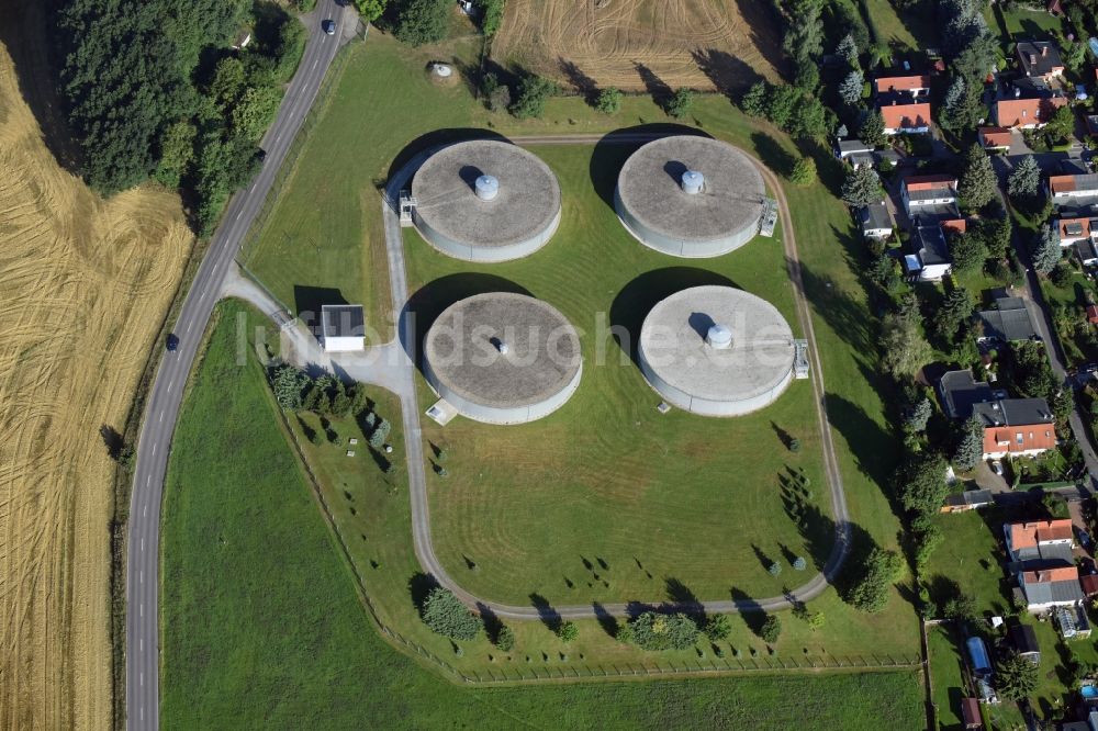 Chemnitz von oben - Wasserwerk - Hochspeicher Anlage in Chemnitz im Bundesland Sachsen