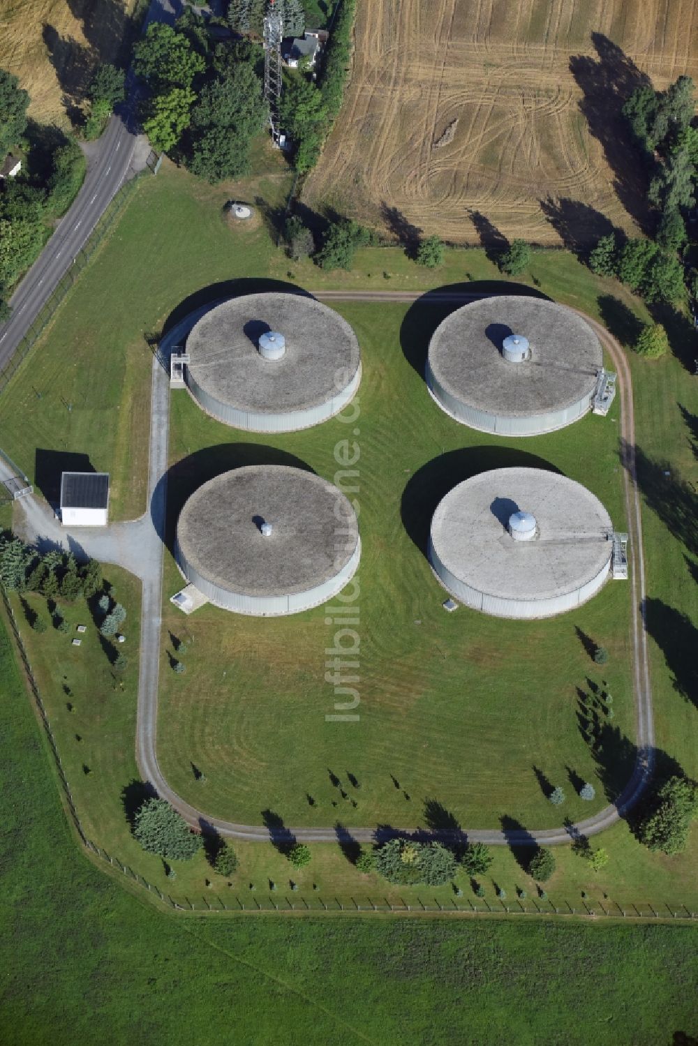 Chemnitz aus der Vogelperspektive: Wasserwerk - Hochspeicher Anlage in Chemnitz im Bundesland Sachsen