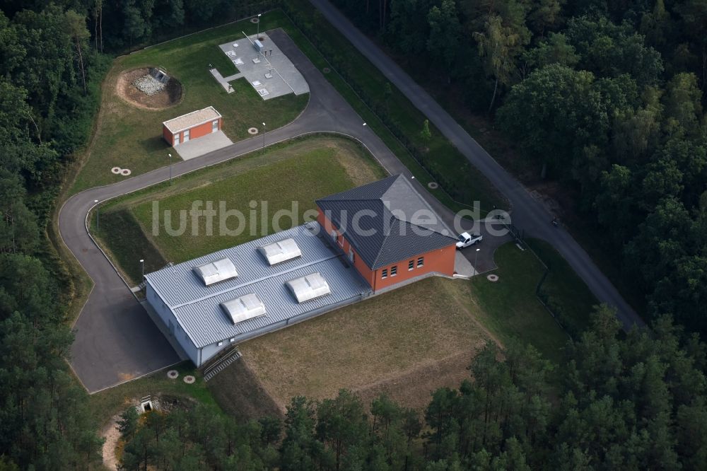 Luftbild Spitzmühle - Wasserwerk - Hochspeicher Anlage in Spitzmühle im Bundesland Brandenburg