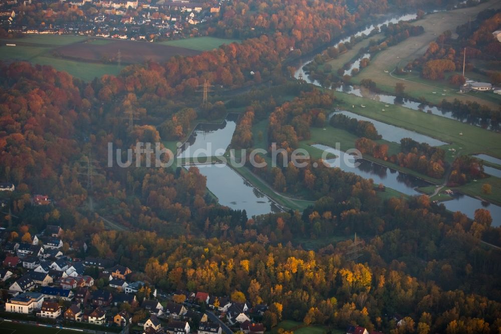 Essen - Burgaltendorf von oben - Wasserwerk - Hochspeicher Anlage im Stadtteil Burgaltendorf der Großstadt Essen im Bundesland Nordrhein-Westfalen