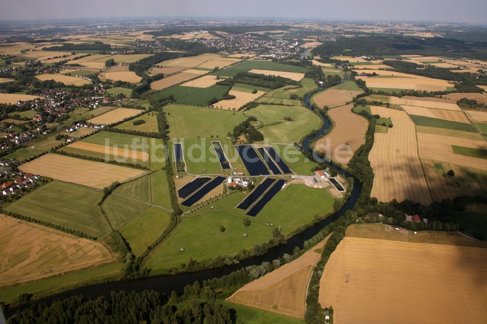 Fröndenberg / Ruhr von oben - Wasserwerk der Stadtwerke Hamm GmbH in Fröndenberg / Ruhr im Bundesland Nordrhein-Westfalen