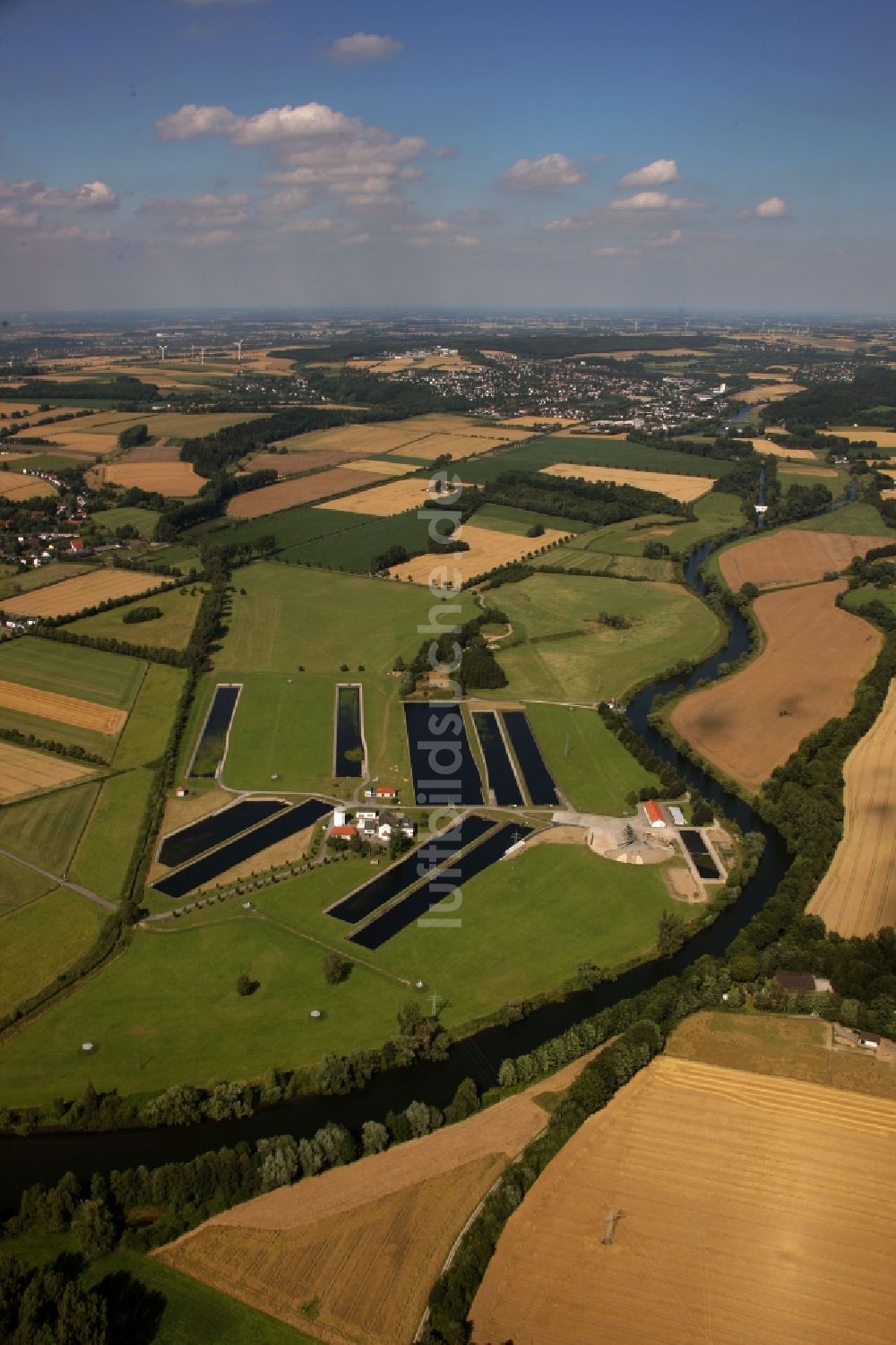 Fröndenberg / Ruhr aus der Vogelperspektive: Wasserwerk der Stadtwerke Hamm GmbH in Fröndenberg / Ruhr im Bundesland Nordrhein-Westfalen