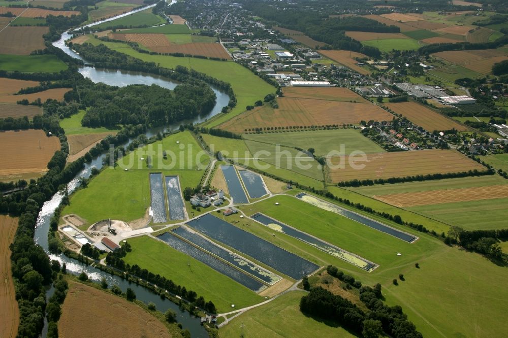 Fröndenberg / Ruhr aus der Vogelperspektive: Wasserwerk der Stadtwerke Hamm GmbH in Fröndenberg / Ruhr im Bundesland Nordrhein-Westfalen