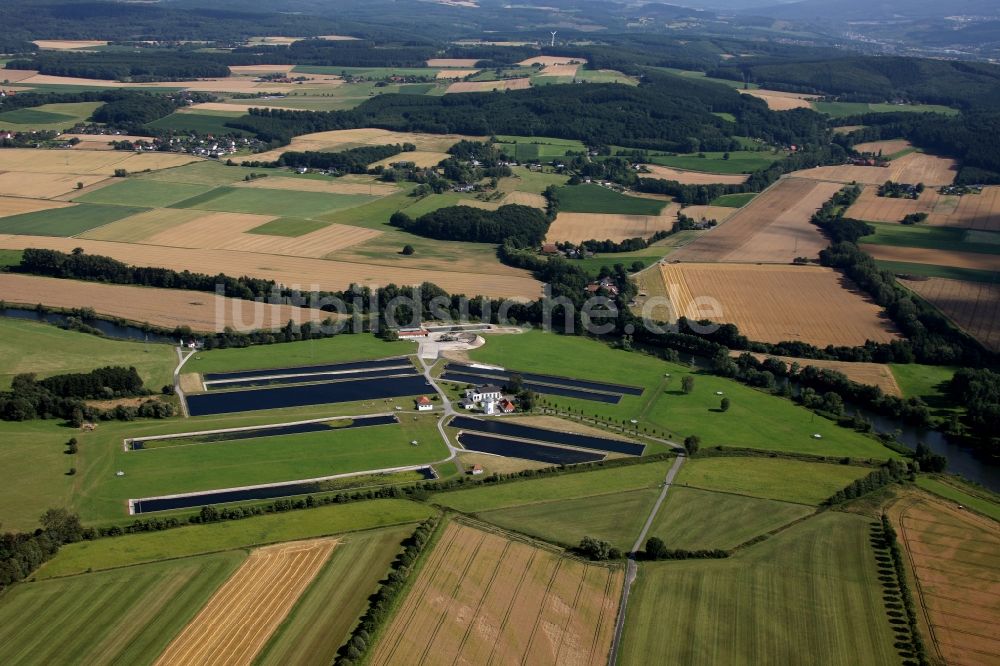 Fröndenberg / Ruhr von oben - Wasserwerk der Stadtwerke Hamm GmbH in Fröndenberg / Ruhr im Bundesland Nordrhein-Westfalen