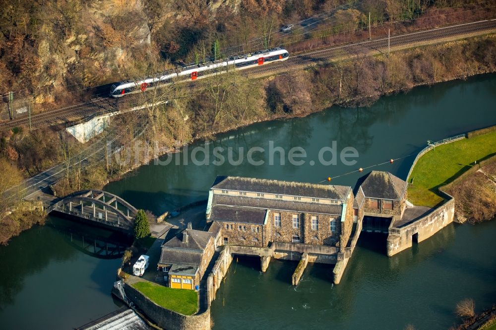 Luftaufnahme Witten - Wasserwerk und Wasserkraftwerk Hohenstein an der Wetterstraße in Witten im Bundesland Nordrhein-Westfalen