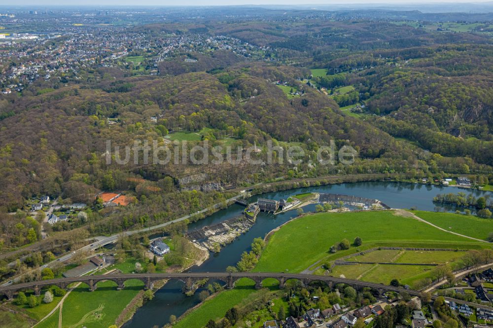 Witten aus der Vogelperspektive: Wasserwerk und Wasserkraftwerk Hohenstein an der Wetterstraße in Witten im Bundesland Nordrhein-Westfalen