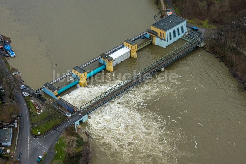 Luftbild Hagen - Wasserwerk und Wasserkraftwerk Laufwasserkraftwerk Hengstey entlang der Ruhr im Ortsteil Hengstey in Hagen im Bundesland Nordrhein-Westfalen, Deutschland