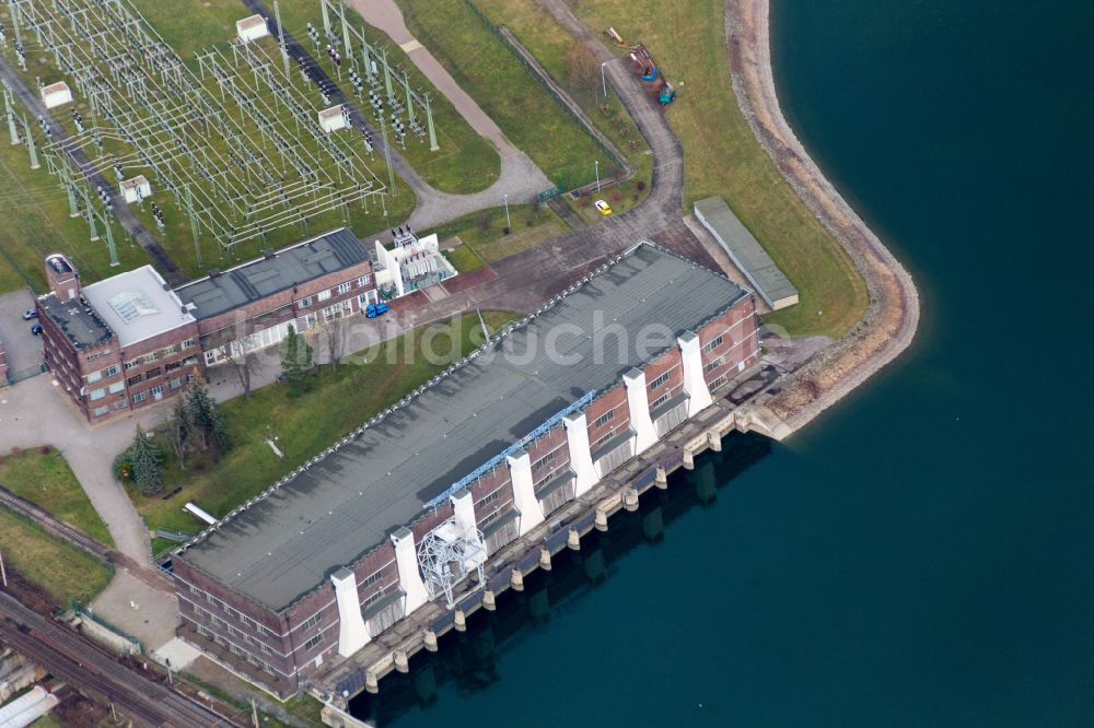 Luftbild Dresden - Wasserwerk und Wasserkraftwerk und Pumpspeicherwerk - Stausee im Ortsteil Niederwartha in Dresden im Bundesland Sachsen, Deutschland