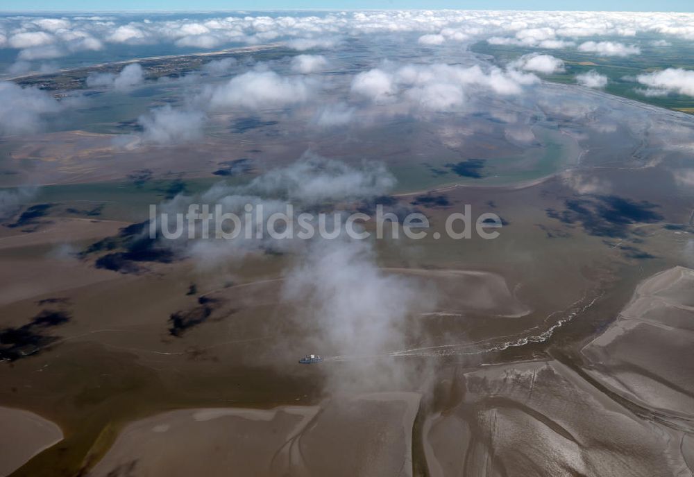 Juist aus der Vogelperspektive: Wattenmeer bei Juist in Niedersachsen