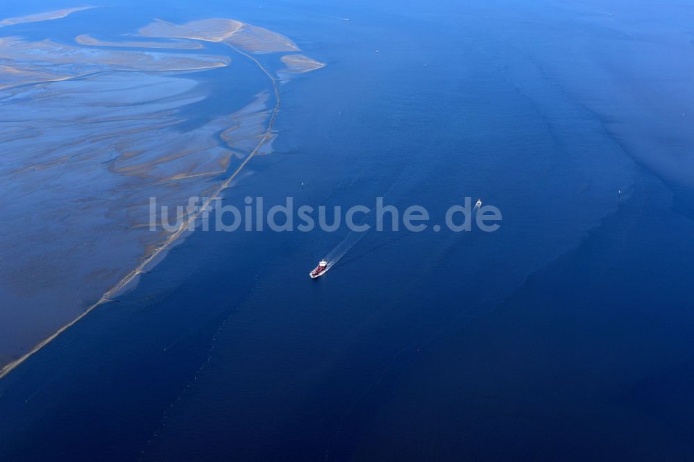 Cuxhaven aus der Vogelperspektive: Wattenmeer und Fluss-Mündung der Elbe in die Nordsee bei Cuxhaven im Bundesland Niedersachsen