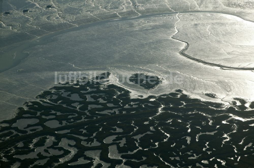 Luftbild Varel - Wattenmeer- Landschaft an der Nordsee- Küste bei Varel im Bundesland Niedersachsen