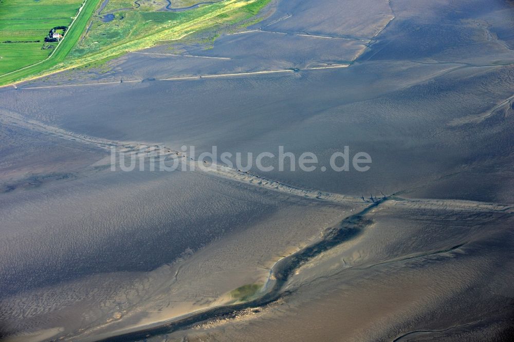 Luftbild Cuxhaven - Wattenmeer der Nordsee- Küste bei Cuxhaven im Bundesland Niedersachsen