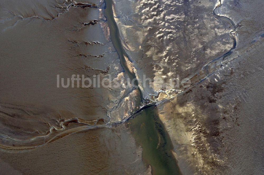 Luftbild Cuxhaven - Wattenmeer der Nordsee- Küste bei Cuxhaven im Bundesland Niedersachsen