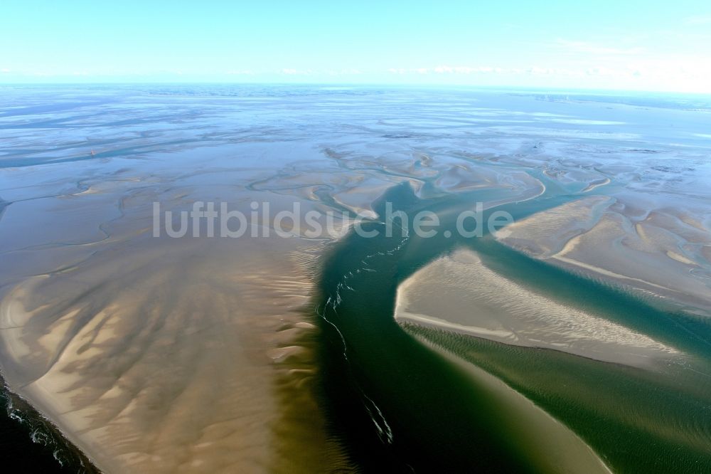 Luftbild Cuxhaven - Wattenmeer der Nordsee- Küste bei Cuxhaven im Bundesland Niedersachsen