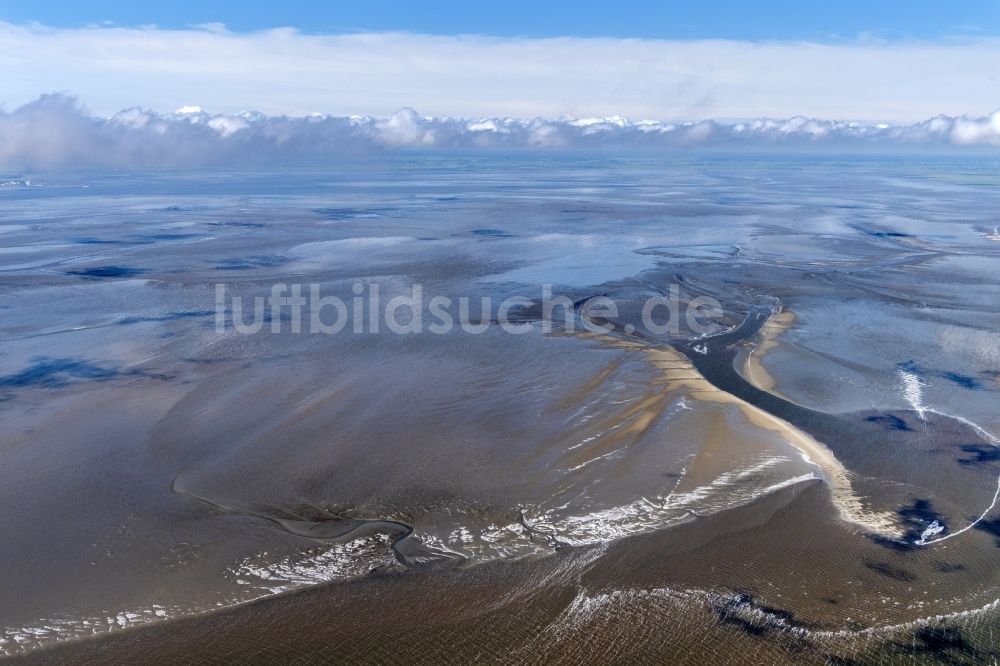 Luftbild Cuxhaven - Wattenmeer der Nordsee- Küste bei Cuxhaven im Bundesland Niedersachsen