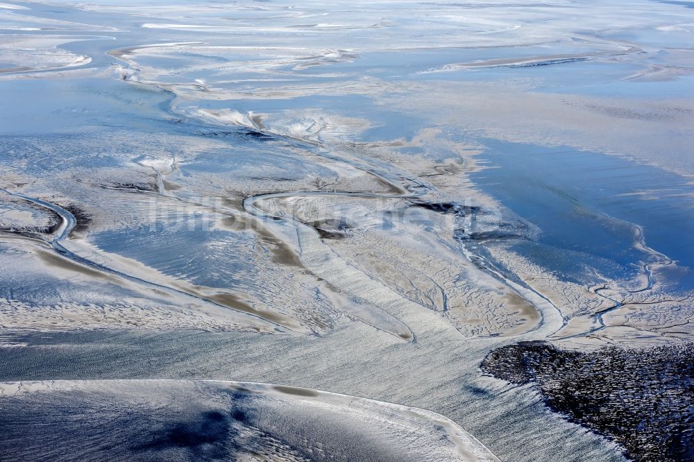 Luftbild Cuxhaven - Wattenmeer der Nordsee- Küste bei Cuxhaven im Bundesland Niedersachsen