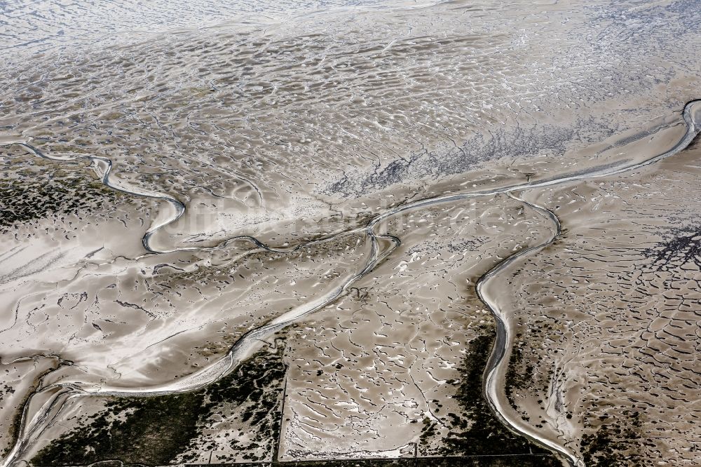 Luftbild Cuxhaven - Wattenmeer der Nordsee- Küste bei Cuxhaven im Bundesland Niedersachsen