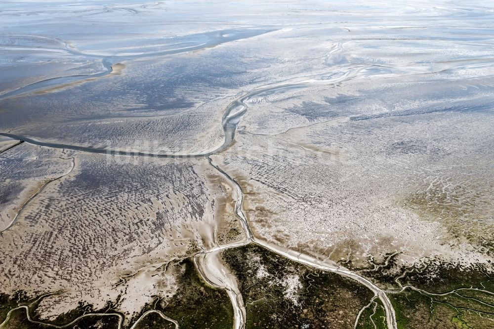 Luftbild Cuxhaven - Wattenmeer der Nordsee- Küste bei Cuxhaven im Bundesland Niedersachsen