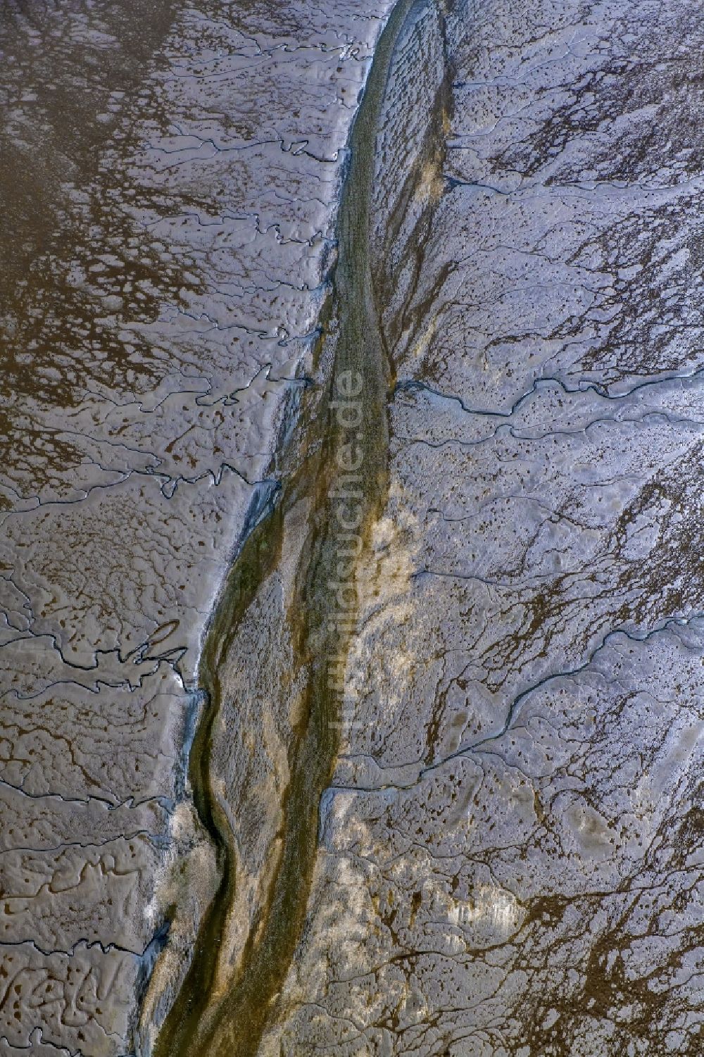 Luftaufnahme Cuxhaven - Wattenmeer der Nordsee- Küste bei Cuxhaven im Bundesland Niedersachsen