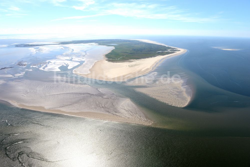 Luftbild Borkum - Wattenmeer der Nordsee- Küste in Borkum im Bundesland Niedersachsen