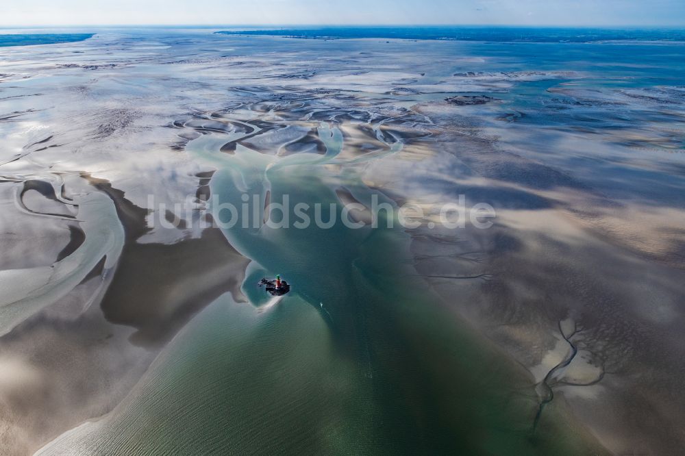 Butjadingen aus der Vogelperspektive: Wattenmeer der Nordsee- Küste in Butjadingen im Bundesland Niedersachsen, Deutschland