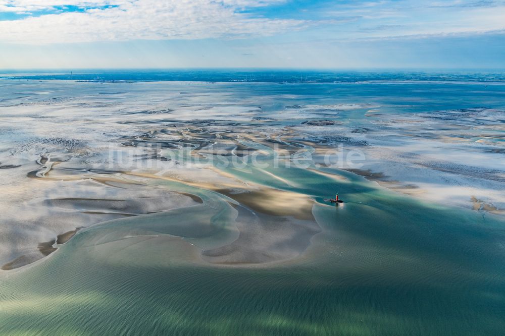 Butjadingen von oben - Wattenmeer der Nordsee- Küste in Butjadingen im Bundesland Niedersachsen, Deutschland