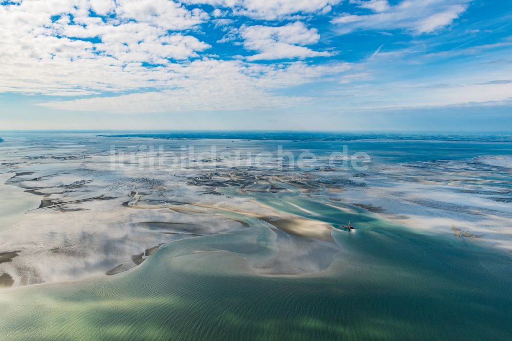 Butjadingen aus der Vogelperspektive: Wattenmeer der Nordsee- Küste in Butjadingen im Bundesland Niedersachsen, Deutschland