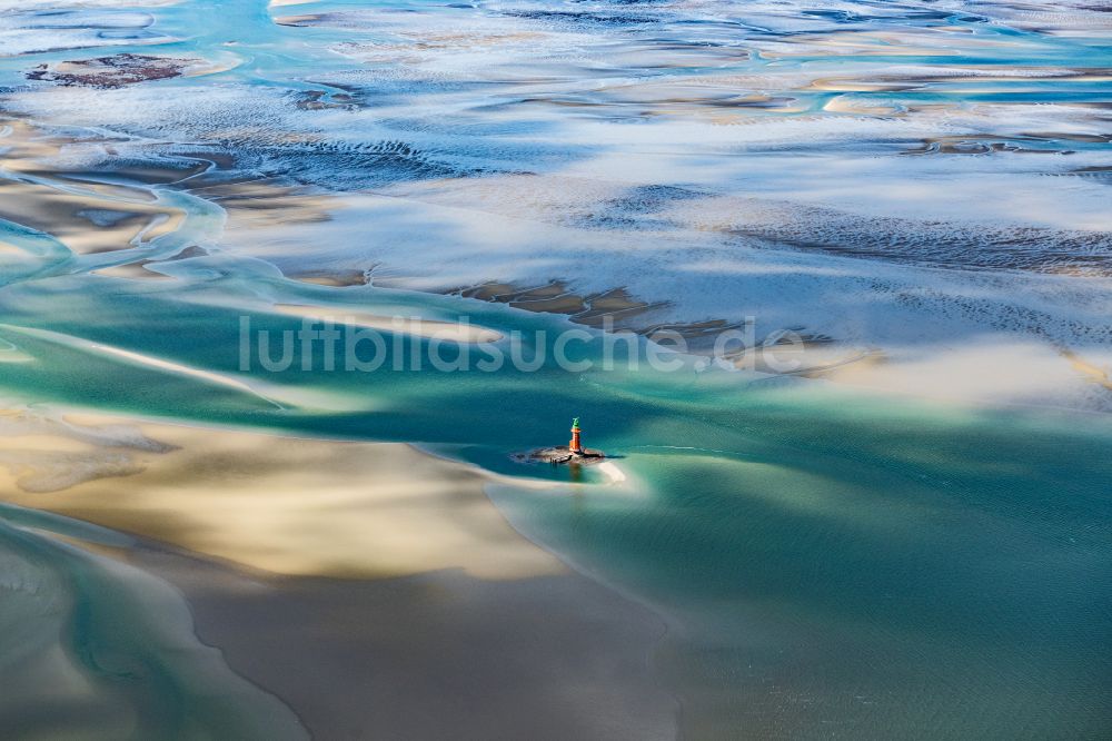 Luftaufnahme Butjadingen - Wattenmeer der Nordsee- Küste in Butjadingen im Bundesland Niedersachsen, Deutschland