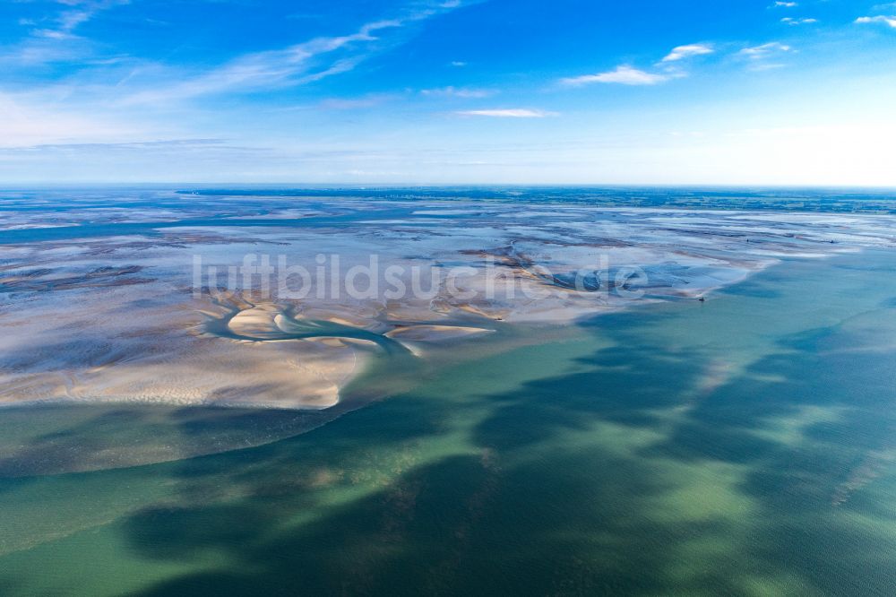 Luftbild Butjadingen - Wattenmeer der Nordsee- Küste in Butjadingen im Bundesland Niedersachsen, Deutschland