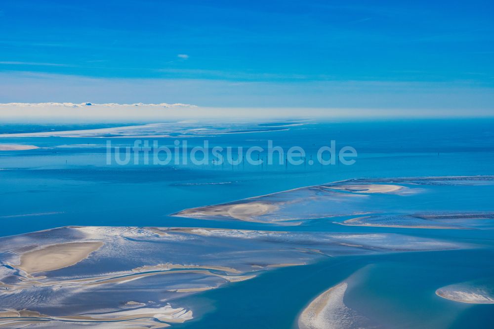 Luftaufnahme Butjadingen - Wattenmeer der Nordsee- Küste in Butjadingen im Bundesland Niedersachsen, Deutschland