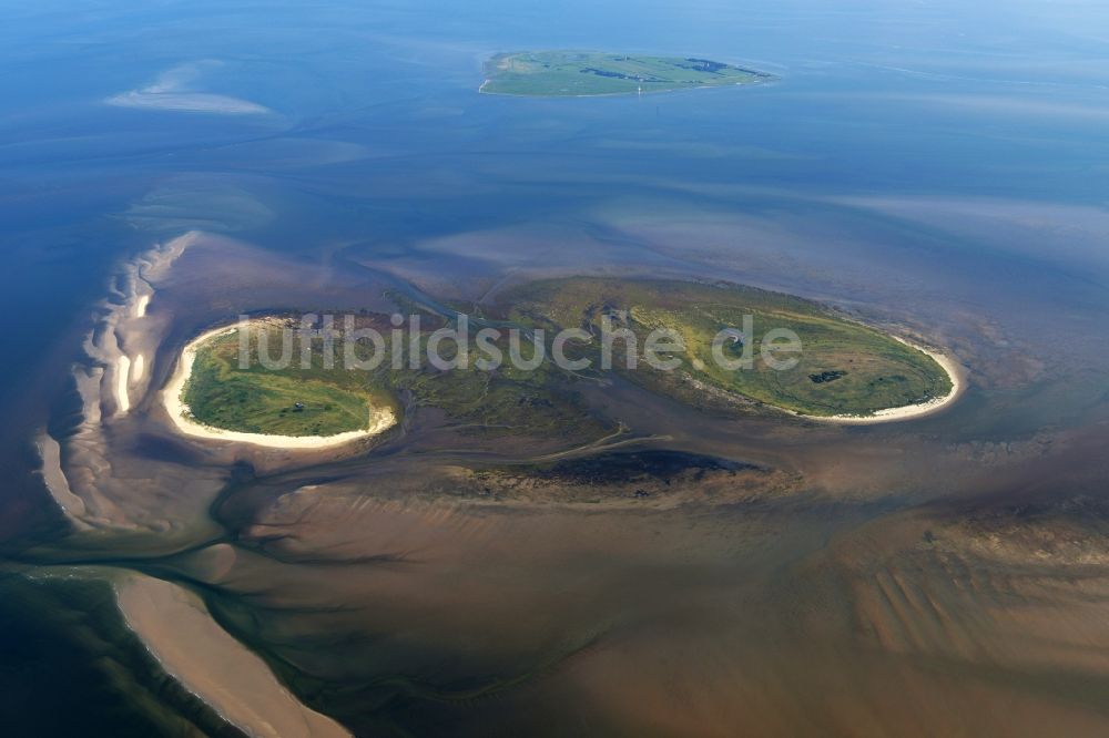 Luftaufnahme Nigehörn - Wattenmeer der Nordsee- Küste der Insel in Nigehörn im Bundesland Hamburg