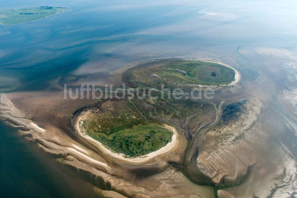 Luftbild Nigehörn - Wattenmeer der Nordsee- Küste der Insel in Nigehörn im Bundesland Hamburg