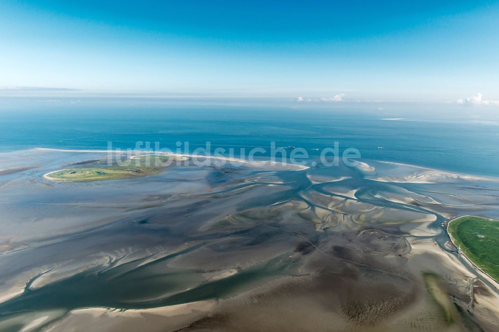 Luftbild Nigehörn - Wattenmeer der Nordsee- Küste der Insel in Nigehörn im Bundesland Hamburg