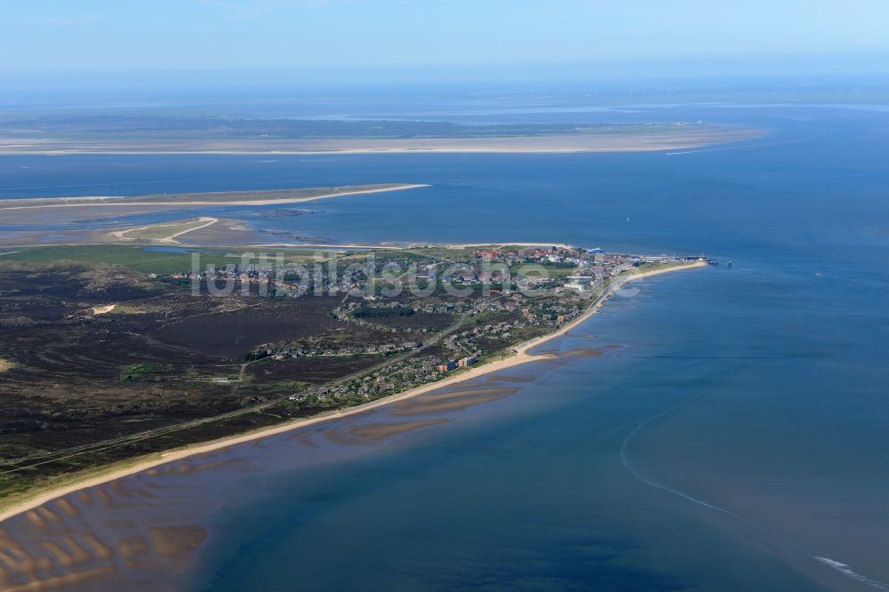 Sylt von oben - Wattenmeer der Nordsee- Küste vor der Insel in Sylt im Bundesland Schleswig-Holstein