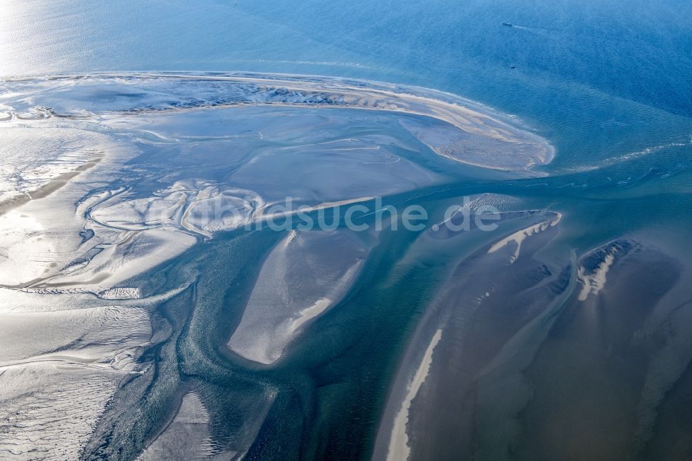 Scharhörn aus der Vogelperspektive: Wattenmeer der Nordsee- Küste mit den Inseln Scharhörn und Nigehörn im Bundesland Hamburg, Deutschland